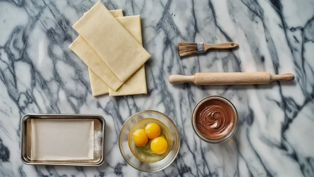 Gathering Your Ingredients and Tools for Nutella Pastry Puff Recipe